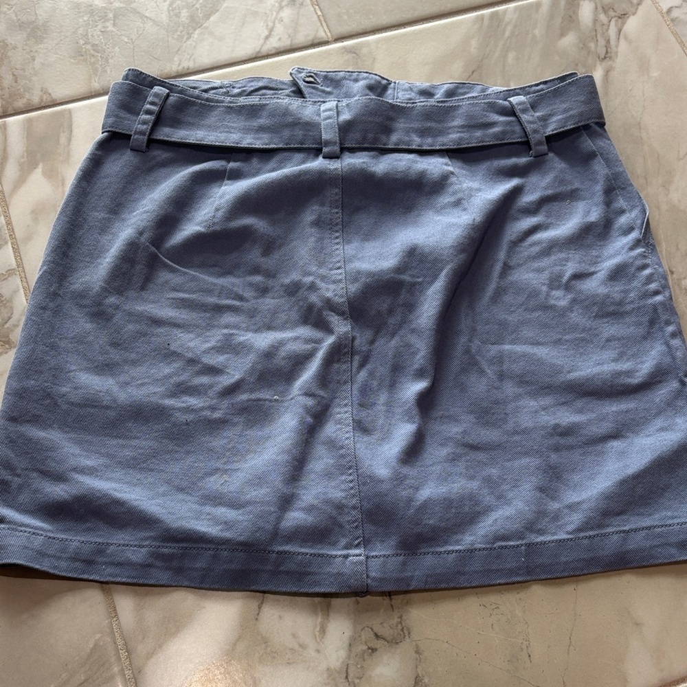 Francesca's Collections Sky Blue Twill Skirt - Picture 4 of 4
